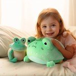 Cute Strawberry Frog Plush Pillow - 14 Inch Kawaii
