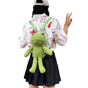 Kawaii Frog Plush Backpack Satchel for Kids & Adults