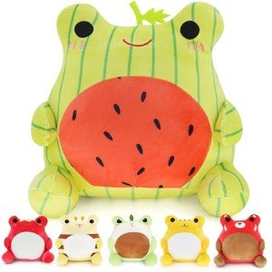 Kawaii Watermelon Frog Plush Toy - 10 Inch