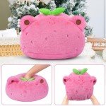 Kawaii Pink Frog Plush Pillow - 12in Cuddle Buddy