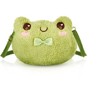 Kawaii Frog Plush Crossbody Bag for Girls