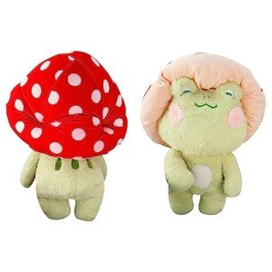 Kawaii Frog Plush Toy with Mushroom Hat