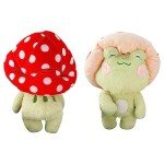 Kawaii Frog Plush Toy with Mushroom Hat