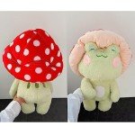 Kawaii Frog Plush Toy with Mushroom Hat