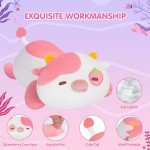 Adorable Strawberry Cow Plush Pillow Toy