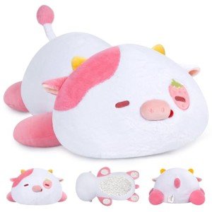 Cute Weighted Strawberry Cow Plush Toy - 23