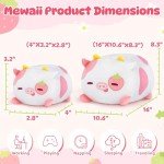 Mewaii Strawberry Cow Plushies Set with Babies