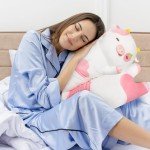 Strawberry Cow Long Plush Kawaii Pillow Toy