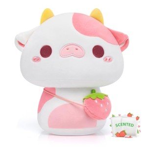 Cute Strawberry Cow Plush Toy with Scented Beads