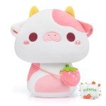 Cute Strawberry Cow Plush Toy with Scented Beads