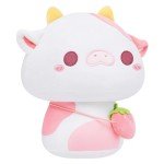 Cute Strawberry Cow Plush Toy with Scented Beads