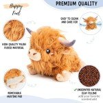 Kawaii Brown Highland Cow Plush Heating Pad
