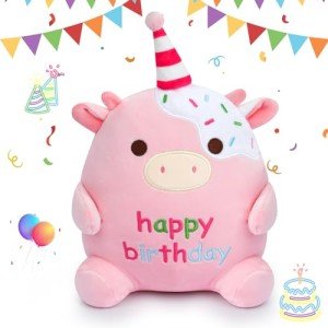 8-Inch Happy Birthday Kawaii Cow Plush Toy
