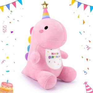 Happy Birthday Pink Dinosaur Kawaii Plush Toy