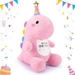 Happy Birthday Pink Dinosaur Kawaii Plush Toy