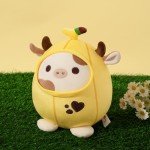Kawaii Peach Cat Banana Cow Plush Toy 8