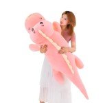 Cute Pink Dinosaur Plush Pillow for Kids