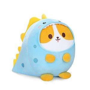 Kawaii Corgi Dinosaur Plushie - 8" Soft Toy