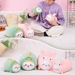 Kawaii Cat Dinosaur Plush Pillow Toy 8”
