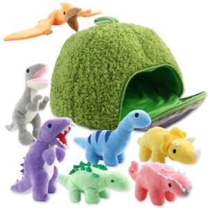 Kawaii Dinosaur Plush Set: 8 Adorable Friends