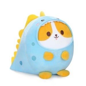 Kawaii Corgi Dinosaur Plush Pillow for Kids