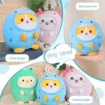 Kawaii Corgi Dinosaur Plush Pillow for Kids
