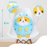 Kawaii Corgi Dinosaur Plush Pillow for Kids
