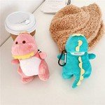 Kawaii Dinosaur Plush AirPods Case with Keychain