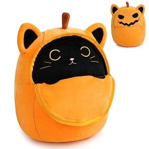 Kawaii Pumpkin Cat Plush Toy for Halloween Fun