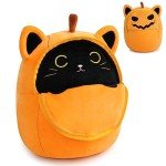 Kawaii Halloween Pumpkin Cat Plush Toy