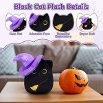 Kawaii Halloween Cat Plush with Witch Hat