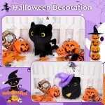 Kawaii Halloween Cat Plush with Witch Hat