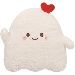 Kawaii Ghost Plush Pillow - Soft White Cuddle Toy