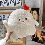 Kawaii Ghost Plush Pillow - Soft White Cuddle Toy