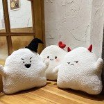 Kawaii Ghost Plush Pillow - Soft White Cuddle Toy
