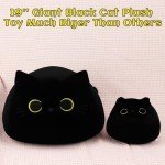 Giant Kawaii Black Cat Plush Toy - 19