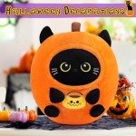 Kawaii Black Cat Pumpkin Plush Toy for Kids