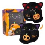 Two-Sided Black Cat Kawaii Plush Pillow