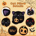 Two-Sided Black Cat Kawaii Plush Pillow