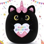 Cute Black Cat Plush Toy - Kawaii Gift