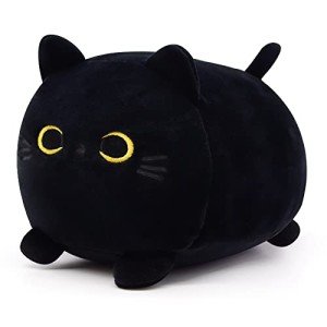 Kawaii Black Cat Plush Pillow Toy for Kids
