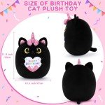 Cute Black Cat Plush Toy - Kawaii Gift