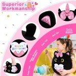 Cute Black Cat Plush Toy - Kawaii Gift