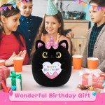 Cute Black Cat Plush Toy - Kawaii Gift