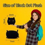 Kawaii Black Cat Plush Pillow Toy for Kids