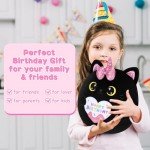 Cute Black Cat Plush Toy - Kawaii Gift