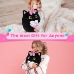 Cute Black Cat Plush Toy - Kawaii Gift