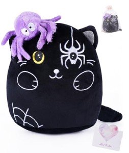 Kawaii Halloween Black Cat Plush Toy 8 Inch