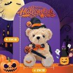 Kawaii Halloween Plush Bear with Hat & Wand