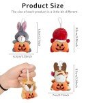Adorable 12-Pc Halloween Animal Plush Keychains